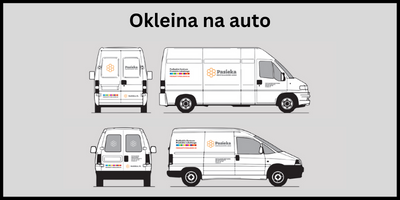 Okleina na auto dostawcze z logo PCPL